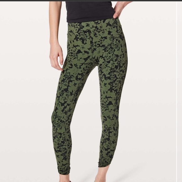Lululemon All You Do tights leggings Sz 8 eight green floral align material - Picture 8 of 8